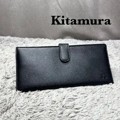 Kitamura キタムラ レザー スタイリッシュ 長財布 ブラック