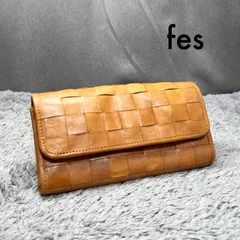 fes フェス 編み込み カウレザー 長財布 ブラウン Wホックのサムネイル