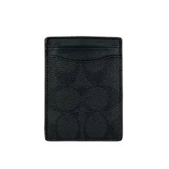 COACH(コーチ) カードケース シグネチャー柄 F41344 ダークグレー×黒