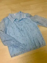 花柄 シースルー ブラウス (XL)