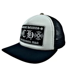 【中古】CHROME HEARTS クロムハーツ トラッカーキャップ CHパッチ ブラックXホワイト クロスボール 帽子  25039523 RD