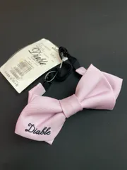 【新品タグ付】Diable ディアブル 蝶ネクタイ ピンク 刺繍入り 日本製