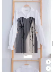 コルセット シャツワンピース ミニワンピース エイブリー