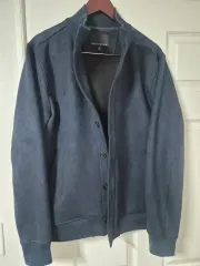 バナナリパブリック ネイビー スウェード ブルゾン ジャケット ラージ
