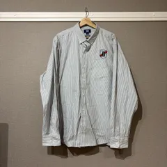 【USED】CUTTER&BUCK ストライプ ビッグシャツ 2XL 長袖 グレー 春秋服のサムネイル