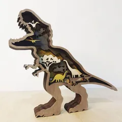 [ハルジオ] 置物 インテリア 木製 オブジェ 北欧 インテリア雑貨 北欧雑貨 置き物 北欧インテリア 木製インテリア 雑貨 おしゃれ 可愛い 玄関 動物 小物 おもしろグッズ 置きもの プレゼント (ティラノサウルス) [ティラノサウルス]