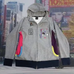 日本 SVOLME スボルメ ドット パッチワーク カラフル フード ジップアップ