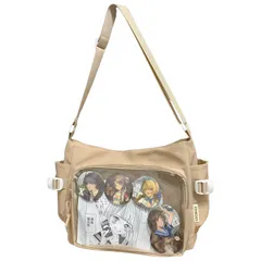 [ハルジオ] 痛バッグ ショルダー 痛バ A4 痛バック ショルダーバッグ 推し活バッグ 透明 バック 可愛い お洒落 いたばっく いたば 黒 白 赤 水色 茶色 ブラック ホワイト レッド ブルー ベージュ 推し活 ぬい 鞄 かばん 人気 シー [ベージュ]