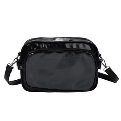 [ハルジオ] 痛バッグ ショルダー 小さめ 痛バ ショルダーバッグ ミニ 痛バック 推し活バッグ いたばっく いたば 黒 白 銀色 ブラック ホワイト シルバー かわいい おしゃれ 推し活 バック 人気 (ブラック) [ブラック]