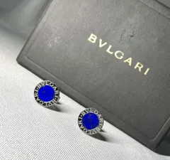 希少 BVLGARI ブルガリ B-ZERO ロゴ ラピスラズリ & スターリングシルバー SV925 オーバルカフス カフリンクス ボタン メンズ 箱あり