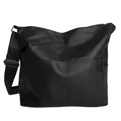 [ドナリー] ショルダーバッグ トートバック a4 肩掛け 斜めがけ かばん 大容量 レザー レディース (ブラック) [ブラック]