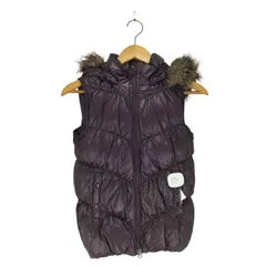 ギャップ Gap Y2K 平成 光沢 フードファー ダウンベスト レディース  XXS