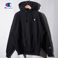 美品 チャンピオン Champion リバースウィーブ REVERSE WEAVE パーカー L ブラック ロゴ刺繍 袖刺繍 ヘビーウエイト アメカジ ストリート スポーツミックス オーバーサイズ 古着 B363