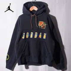 ナイキ NIKE エアジョーダン AIR JORDAN パーカー XXL ブラック 刺繍 プリント スウェット フーディー ストリート Y2K バスケ スポーツミックス 古着 B270