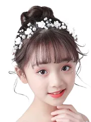 【人気商品】女の子 発表会 パーティー 誕生日 結婚式 結婚式 ヘアアクセサリー Medium ウェディング ヘアバンド パール ホワイト カチューシャ フラワー