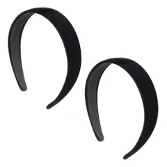 【在庫セール】カチューシャ 黒 幅2.5cm 2個セット ベロア製 ヘアアクセサリー ヘアアレンジ ヘアアクセ シンプル レディース メンズ 大人 ブラック