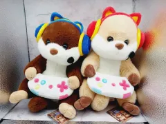 まとめ) ゲームが好き ラッコさん セット ぬいぐるみ 27センチ