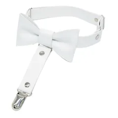 [SSKRYL] レディース レザー ガーター ベルト リング クリップ ファッション 衣装 コスプレ 仮装 (リボン・1点留め ホワイト) [リボン・1点留め ホワイト]