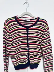 ザラ ストライプ ニット カーディガン