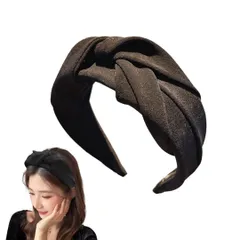 カチューシャ 痛くなりにくい ヘアバンド 無地 黒 レディース 大人可愛い ヘアアクセサリー 髪留め オフィス メイク 結婚式 コーデ (ブラック, フリーサイズ) [ブラック] [フリーサイズ]