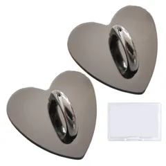 【特価商品】ハート型 スマホチェーン チェーン パーツ 貼り付け スマホ ケース キーリングハンガー アクセサリー部品 DIY フック金具 スマホケース用 金属製 銃黒 2個セット