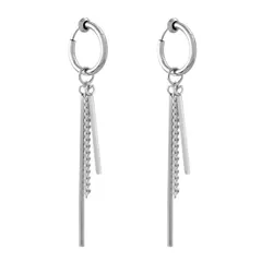 【特価セール】フープ ロングピアス リング シルバー jungkook レディース 両耳セット デザイン メンズ 3連 チェーン ユニセックス スティック フープピアス 韓国 着用モデル ジョングク オルチャン 防弾少年団 BTS (イヤリング) (アロハモニ