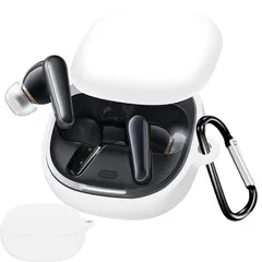 【特価商品】For Anker Soundcore Liberty 4 保護ケース Anker Soundcore Liberty 4 ケース カラビナ付き 耐衝撃 超薄型 防水防塵 充電可能 落下防止（ホワイト）