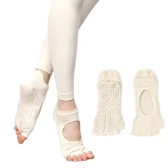 【数量限定】ピラティス・ヨガ用 抗菌防臭 滑り止め付き グリップソックス つま先なし 5本指ヨガソックス