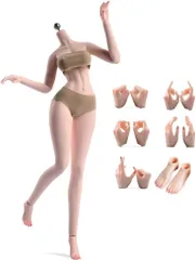 新品 1/6スケール シームレス女性フィギュア12インチ（約30cm） 超柔軟スチールフレーム構造＆シリコン製 滑らかな肌触りミニチュアアクションフィギュアドール脱着可能な足＆手付属品付き (白い肌 503)