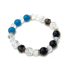 【在庫処分】クラッククリスタル本水晶 スモーキークォーツ 天然石 パワーストーン 選べる星座石シリーズ ブレスレット 金運 恋愛運 健康運 運勢アップ 占い 復縁