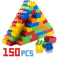 【新着商品】アンパンマンブロック互換 デュプロ互換 クラシック基礎ブロックセット 想像力と創造力を育む知育玩具 5色 150ピース 幼児向け WYSWYG