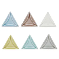 新品 サンライフ 箸置き Lino タイル加工の箸置き 6色セット 約4.3×3.8cm(1個あたり) 日本製 ブルー、ピンク、ホワイト、イエロー、グリーン、グレー 320396