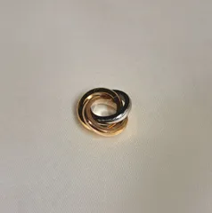 3連リング　ペンダントヘッド　ステンレス　トリカラー