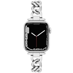 【新着商品】9 8 10 SE 7 11 6 Series iWatch 5 42mm 49mm 4 44mm 3 45mm 46mm 2 金属チェーンベルト バンド 1 バンド リング型 Watch Apple 工具付き（シルバー） 互換アップルウォッチ