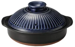 【人気商品】9号) (瑠璃釉 土鍋 菊花 銀峯陶器 萬古焼
