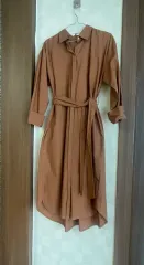 ブラウン シャツ ONE PIECE ロング Free サイズ