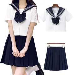 新品 [NOKIJP] セーラー服 本格制服 リボン白三本Ver.特集 jk コスプレ 半袖 長袖 大人 女子高生 制服 ランキング セーラー 服 コスチューム レディース 女装 ハロウィン 紺 黒 白 緑 人気 セーラー服 コスプレ