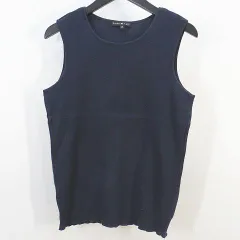 アールエルラルフローレン RL RALPH LAUREN ノースリーブ ニット セーター ベスト M 紺系 ネイビー 無地 ラウンドネック