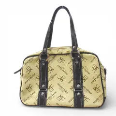 マリクレール MARIE CLAIRE ハンドバッグ ボストン型 総ロゴ ベージュ レザー調