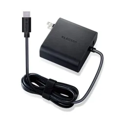 新品 エレコム ノートPC用ACアダプター Type-C PD対応 57W ケーブル一体型 USB1ポート 2m ブラック ACDC-PD0357BK