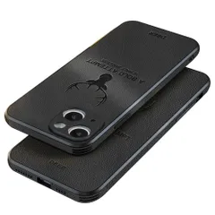 【人気商品】PC素材 コンパクト 背面 レンズ保護 高級なPUレザー 薄型 ハードカバー マット加工 耐衝撃 指紋防止 6.1 カメラ保護 ケース 携帯カバーiPhone15 用 用 15 カバー iPhone (ブラック)