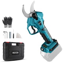 【2025新款】SEESII充電式修枝剪刀 電動修枝剪刀 開口50mm 可與高枝剪延長桿連接 採用無刷馬達 LED顯示屏 4段開口角度可調 適用於牧田18V 鋒利修枝剪 適用於樹木 盆栽 庭院樹枝修剪 果樹 71a0101a