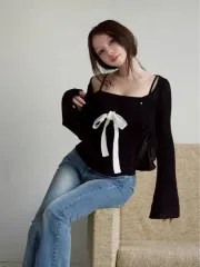 andmary Emmaニットフレアカーディガンセット