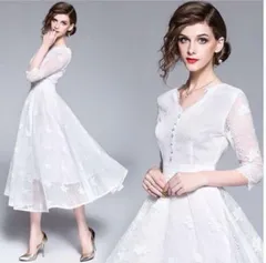 送料無料 未使用 発表会 パーティ エレガント フォーマル  ワンピ－ス L 11号 (OPN2514)