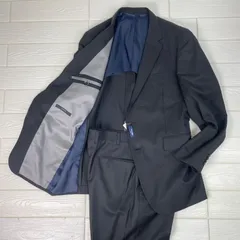 P.S.FA  Perfect Suit FActory パーフェクトスーツファクトリ  メンズ　スーツセットアップ　  ストライプ　ダークグレー　シングル　100AB77