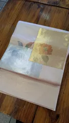 【上品な袋帯】ピンク地に金と銀と花柄♪