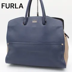 【良品】FURLA ポラリス バイカラー ハンドバッグ トートバッグ 手提げ