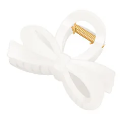 KISARG ヘアクリップ 小さめ クリップ 髪留め リボン バレッタ ヘアふっく バンスクリップ 髪クリップ しっかりとまる ヘアアクセサリー おしゃれ 大人 毛量多い 可愛い 髪飾り 軽い 強力 ホワイト