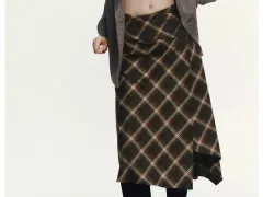 ZARA アシンメトリー CHECK スカート (新品)