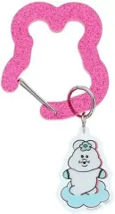 【新品】キーホルダー ブルー ダイカットアクリルカラビナ 「んぽちゃむ」